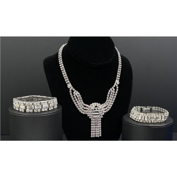 Costume Jewelry Rhinestone Suite