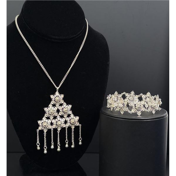 Sterling Silver Filigree Jewelry Suite