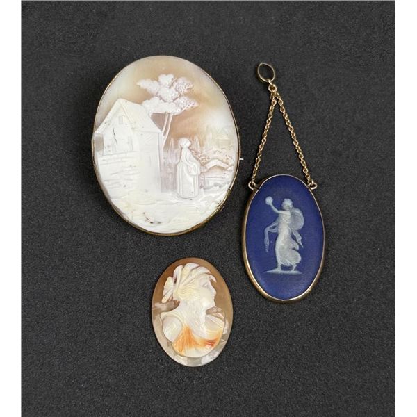 Victorian Shell and Wedgwood Cameos