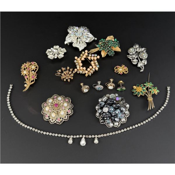 Collection of Rhinestone Costume Jewelry