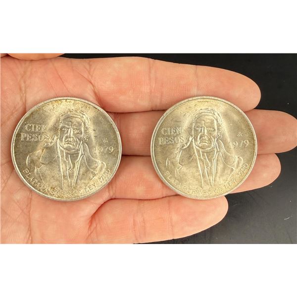 Mexico 1979 Cien Pesos Silver Coins
