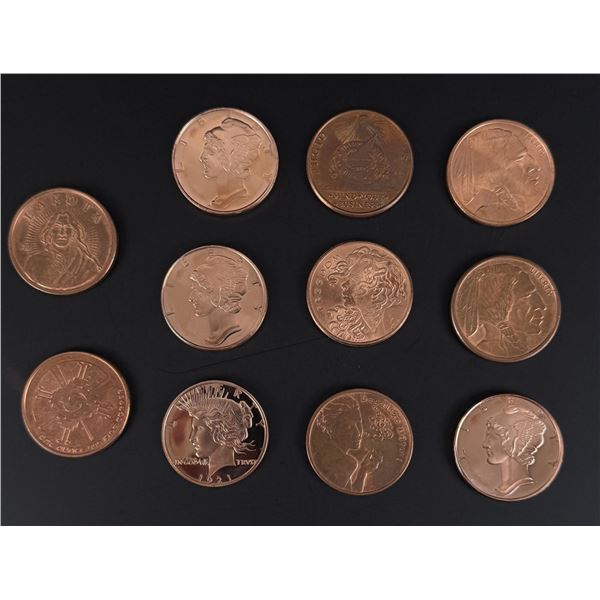Collection of Copper 1oz Rounds