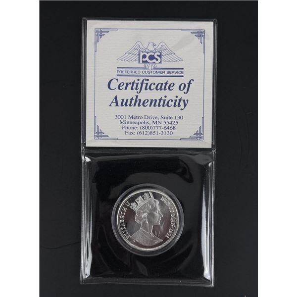1993 Isle of Man Silver Cat Maine Coon Proof