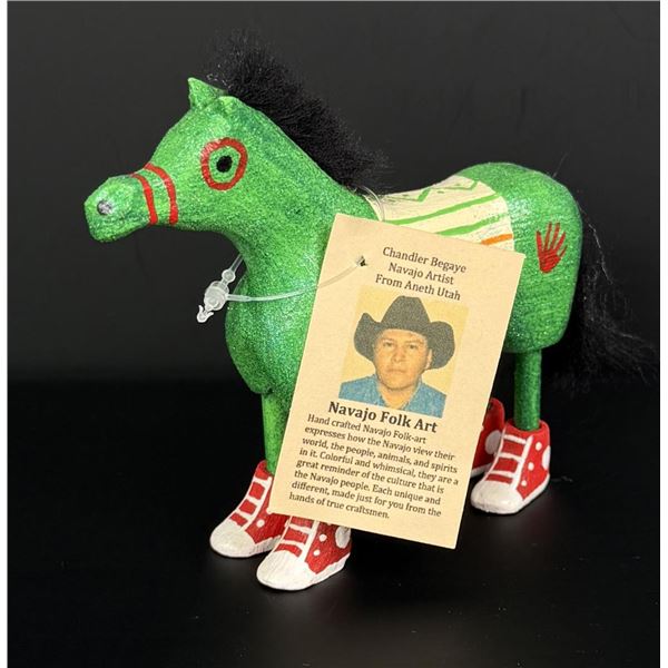 Chandler Begaye Navajo Folk Art Wood Carving Horse