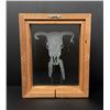 Image 2 : Etched Glass Bull Skull Window