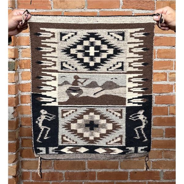 Navajo Indian Two Grey Hills Pictorial Sampler Rug