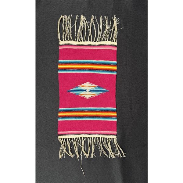 Antique Mexican Wool Serape Saltillo Throw Blanket
