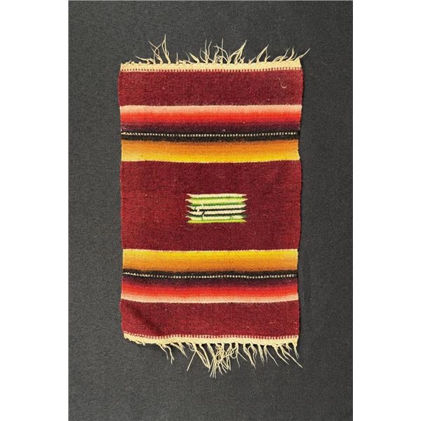 Antique Mexican Wool Serape Saltillo Throw Blanket