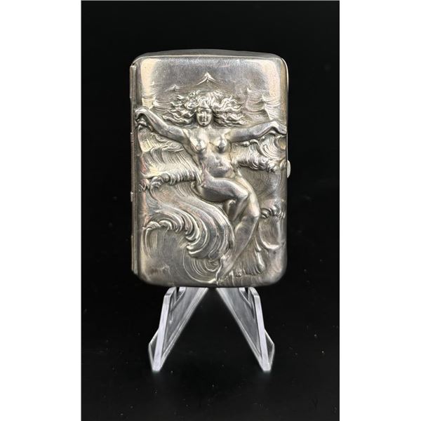 Unger Bros Nude Sterling Silver Cigarette Case