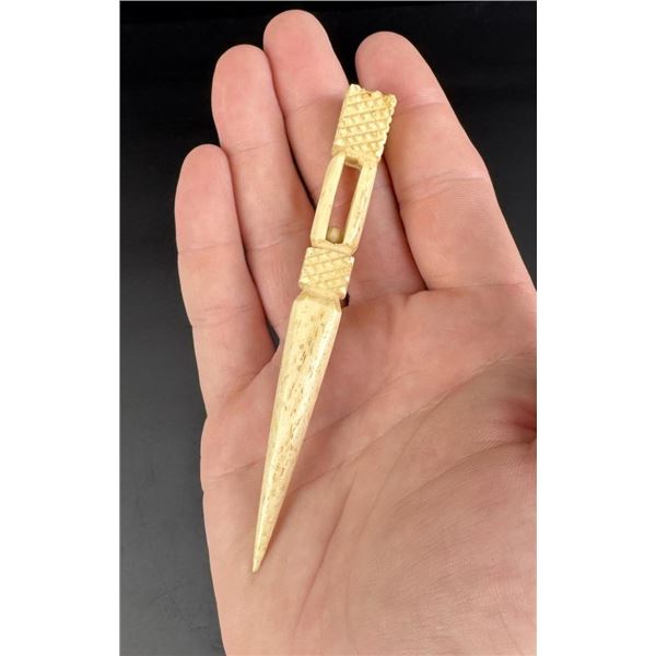 Whaler Made Whale Bone Puzzle Ball Bodkin