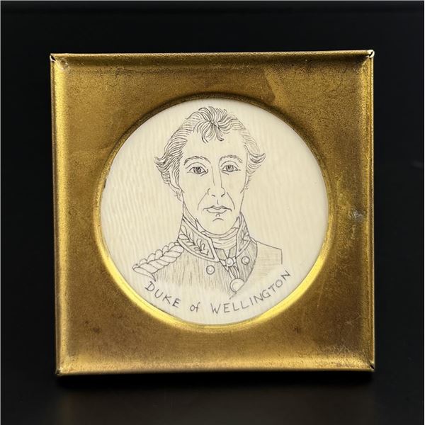 Whaler Made Scrimshaw Duke of Wellington Portrait