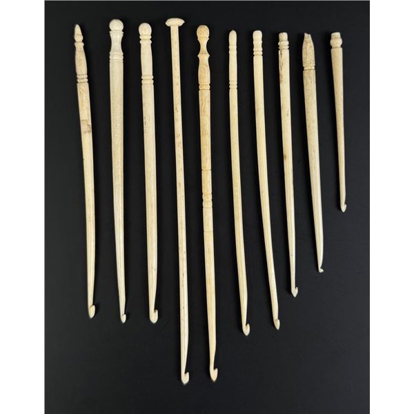 Civil War Whaler Made Whale Bone Crochet Hooks