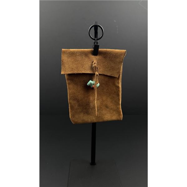 Zuni Carved Turquoise Fetish Medicine Pouch
