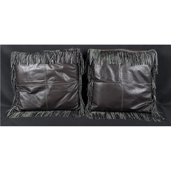 Cowboy Stetson Leather Fringe Pillows