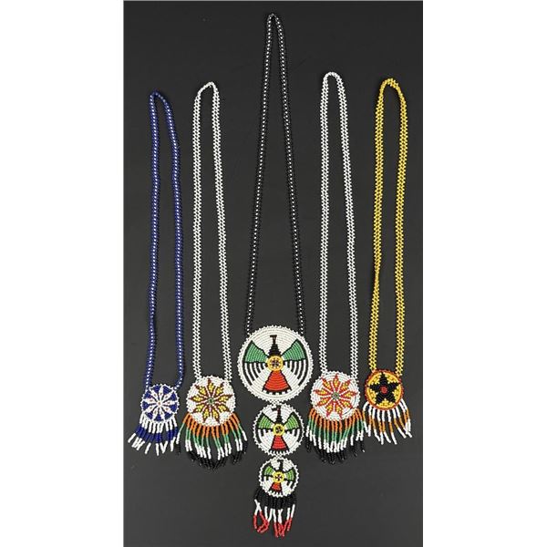 Native American Indian Beaded Rosette Necklaces
