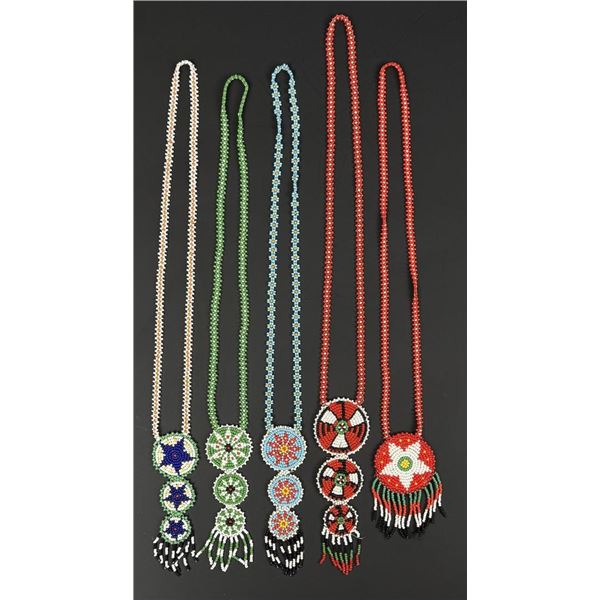 Native American Indian Beaded Rosette Necklaces