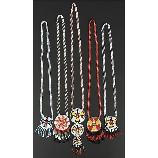 Native American Indian Beaded Rosette Necklaces