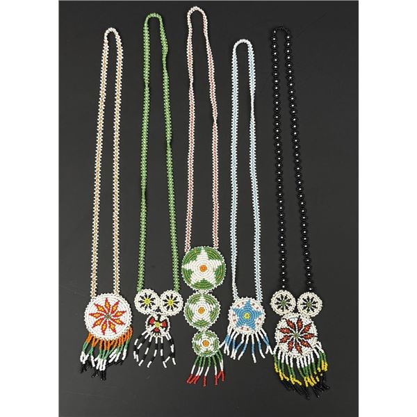 Native American Indian Beaded Rosette Necklaces