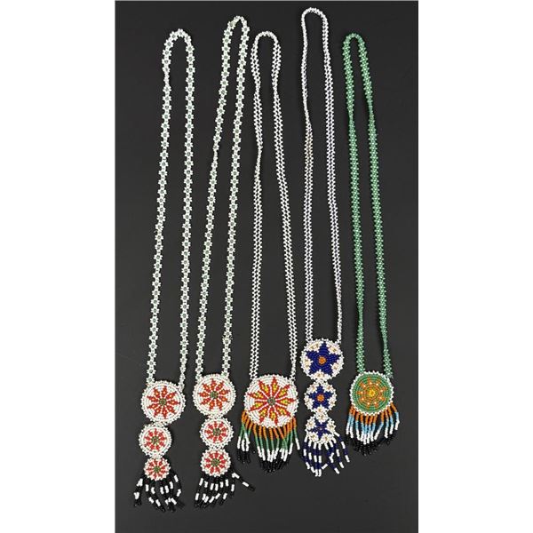 Native American Indian Beaded Rosette Necklaces