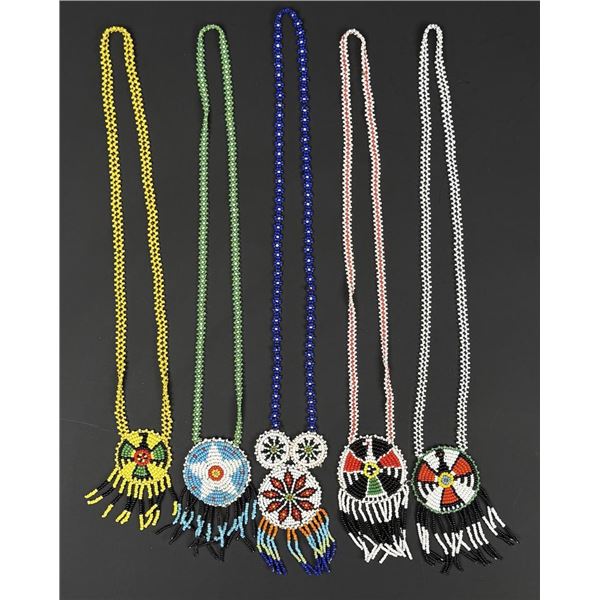 Native American Indian Beaded Rosette Necklaces