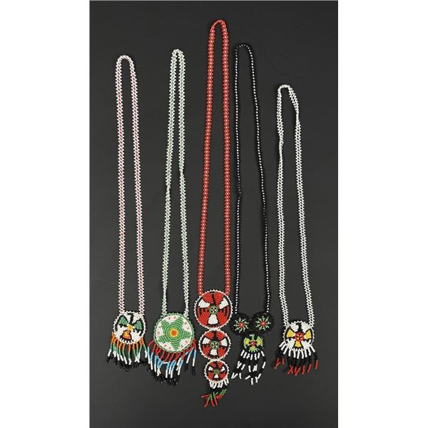 Native American Indian Beaded Rosette Necklaces