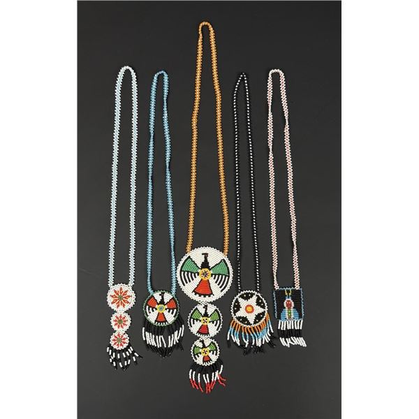 Native American Indian Beaded Rosette Necklaces