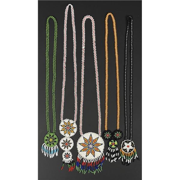 Native American Indian Beaded Rosette Necklaces