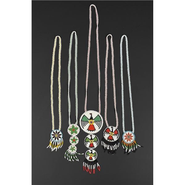 Native American Indian Beaded Rosette Necklaces