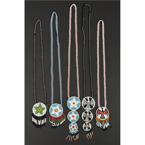 Native American Indian Beaded Rosette Necklaces