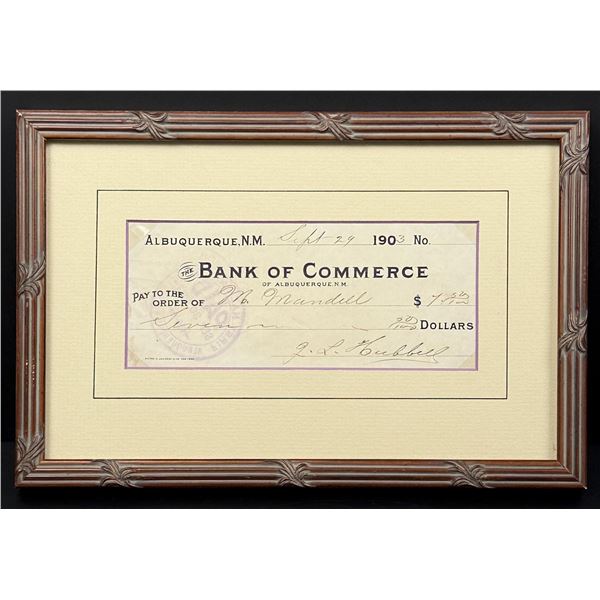 1903 Navajo Hubbell Trading Post Check