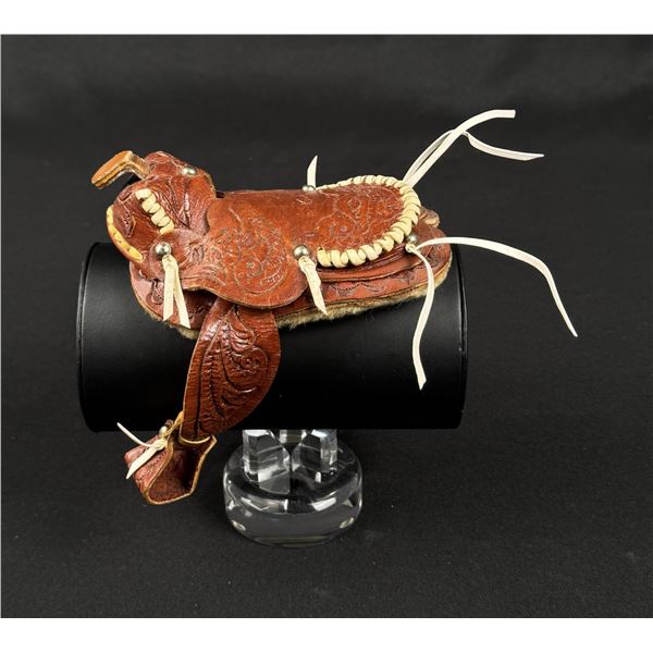 Salesman Sample Leather Cowboy Saddle