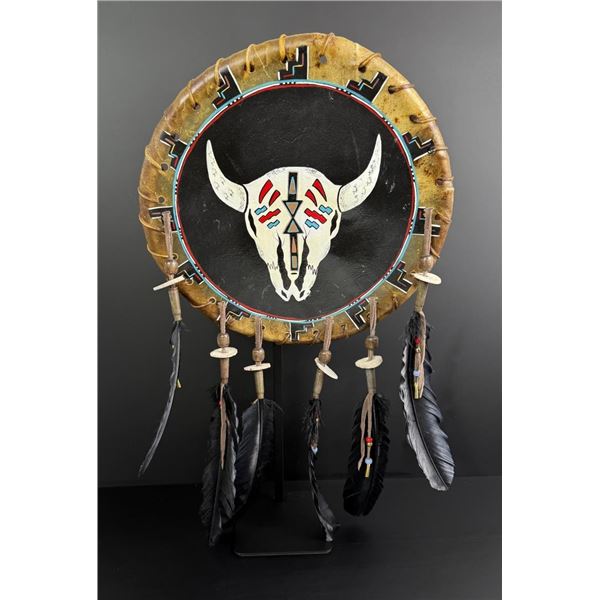 Navajo Native American Indian Painted Drum