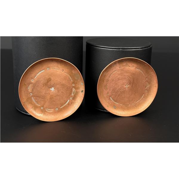 Navajo Trading Post Hammered Copper Dishes