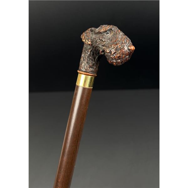 Airedale Terrier Dog Head Walking Stick Cane