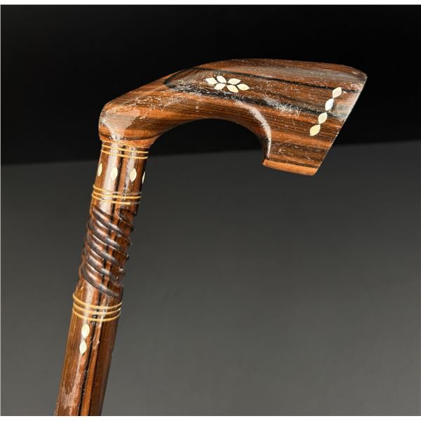Inlaid Rosewood Walking Stick Cane