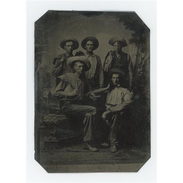 Antique Tintype Photo of Cowboys