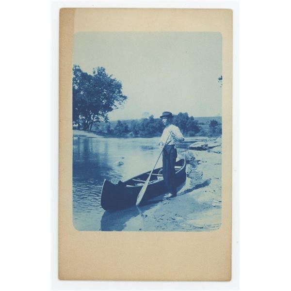 Dillons Falls Ohio Cyanotype RPPC Postcard