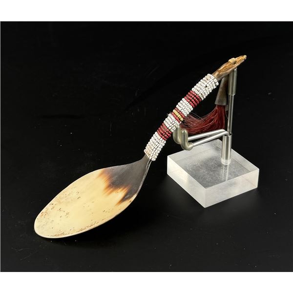 Sioux Native American Indian Beaded Horn Spoon