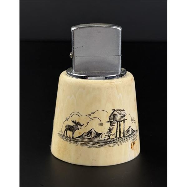 Alaskan Inuit Eskimo Carved Ivory Lighter