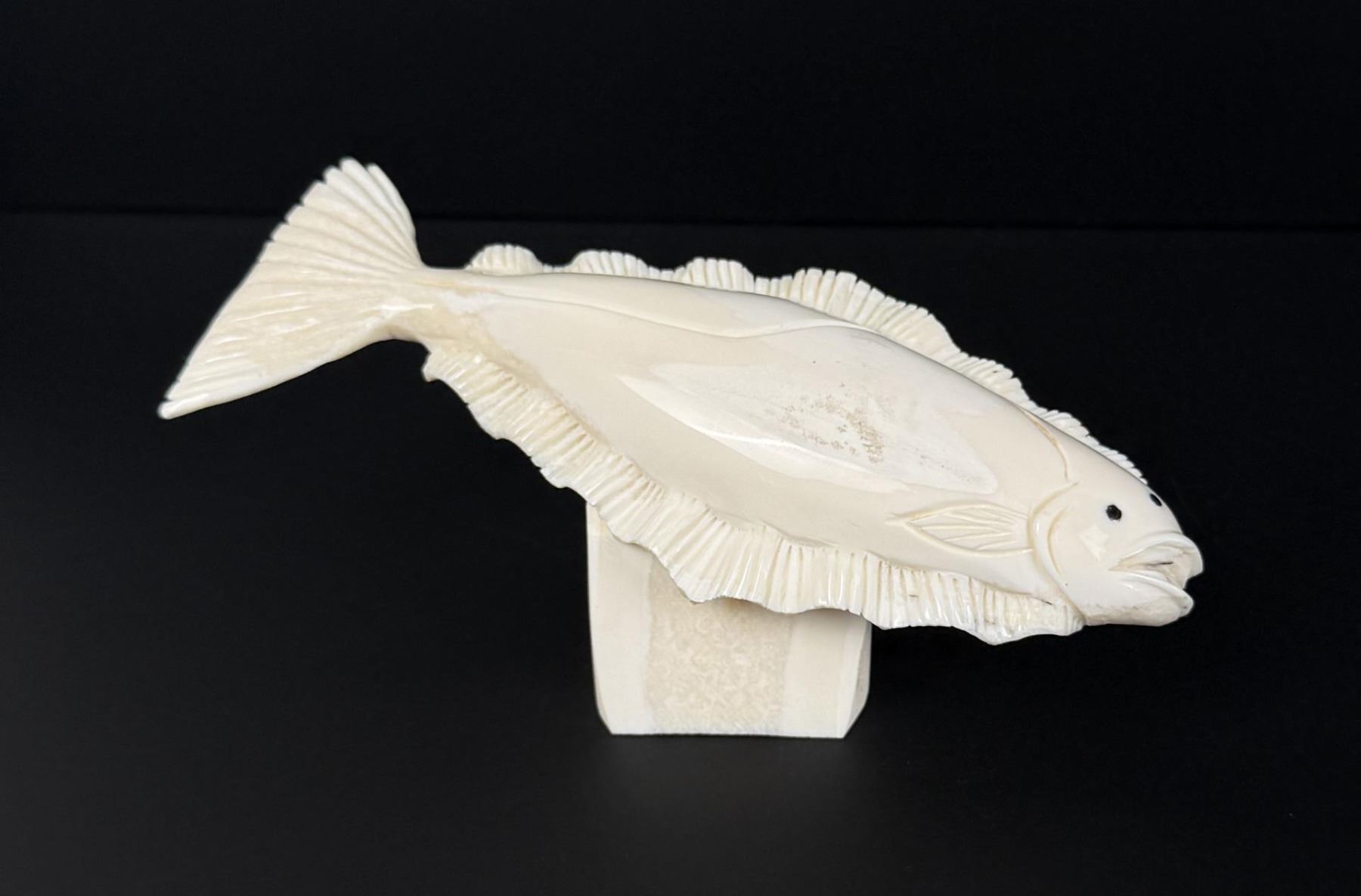 Dennis Pungowiyi Alaskan Inuit Carved Halibut