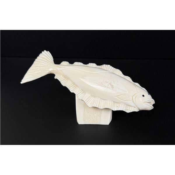Dennis Pungowiyi Alaskan Inuit Carved Halibut