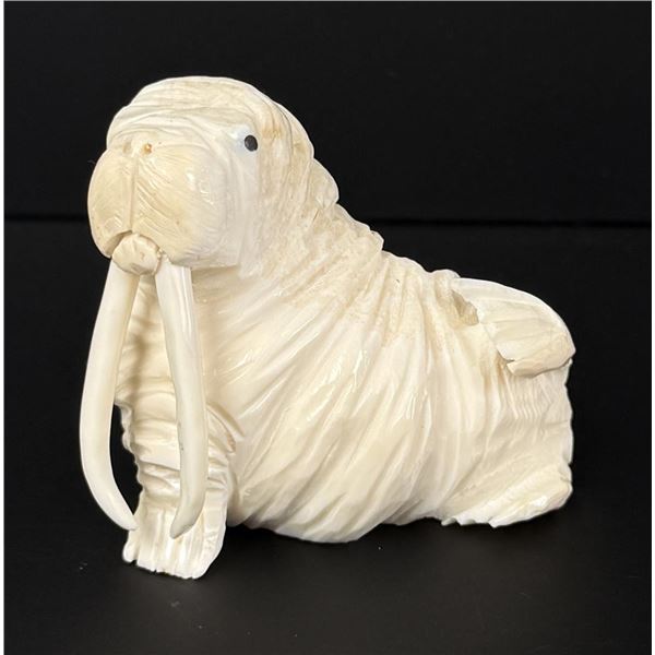 Dennis Pungowiyi Alaskan Inuit Carved Walrus