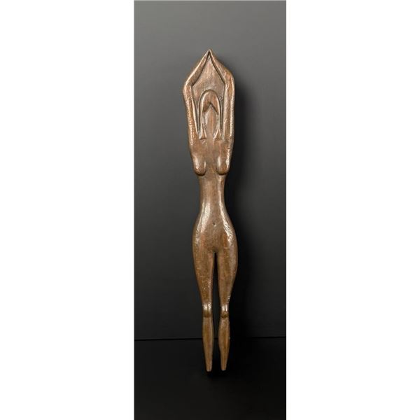 Bleu Folk art Carved Nude Woman