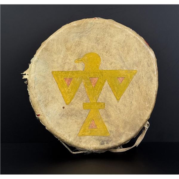 Painted Native American Indian Pueblo Drum