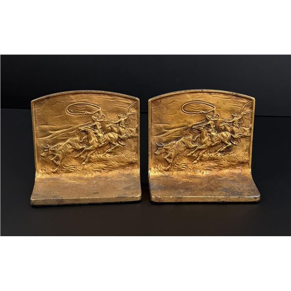 BF&M Cast Iron Cowboy Bookends