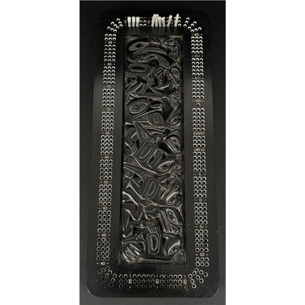 Northwest Coast Indian Resin Cribbage Board