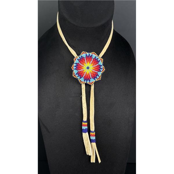 Blackfoot Native American Indian Beaded Bolo Tie