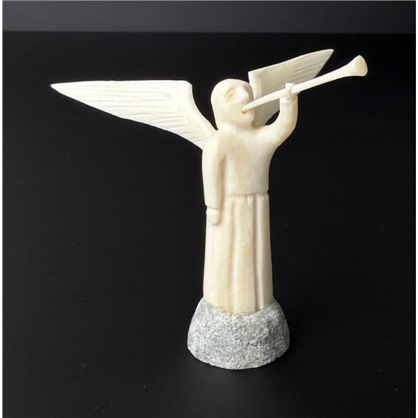 Mark Tungilik Inuit Eskimo Carved Ivory Angel