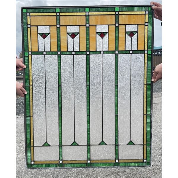 Prairie School Stained Glass Window