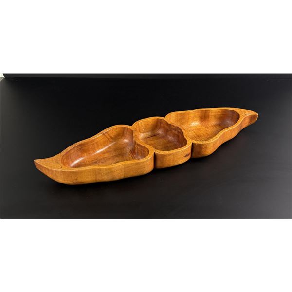 Trader Halls Hawaiian Koa Wood Leaf Bowl